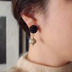 antique onion 【ピアス/イヤリング】(matte black) 2枚目の画像