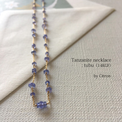 タンザナイトのネックレス:つぶつぶ｜ tanzanite necklace（K14GF） 1枚目の画像