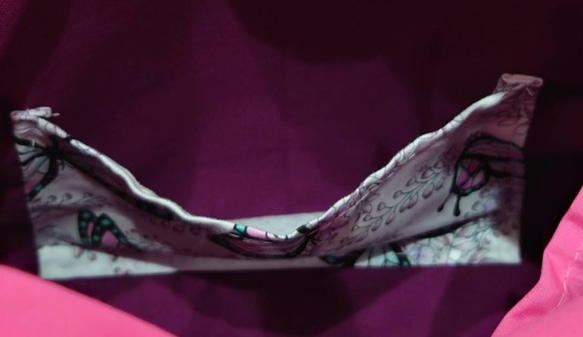 蝶の舞＊藤の花　巾着フタ付きトートバッグ 2枚目の画像