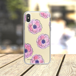 欧風 anemone 手描き水彩 iPhoneケース android スマホケース ほぼ全機種対応 flow410 1枚目の画像