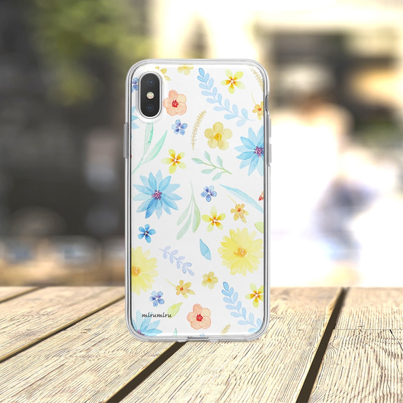 【再販】ウォーターカラーの花々 1811-300 Apple iPhone android スマホケース ほぼ全機種対応 1枚目の画像