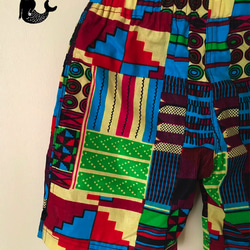 【80〜120】キッズ 男の子 アフリカンファブリック ショートパンツ 2枚目の画像