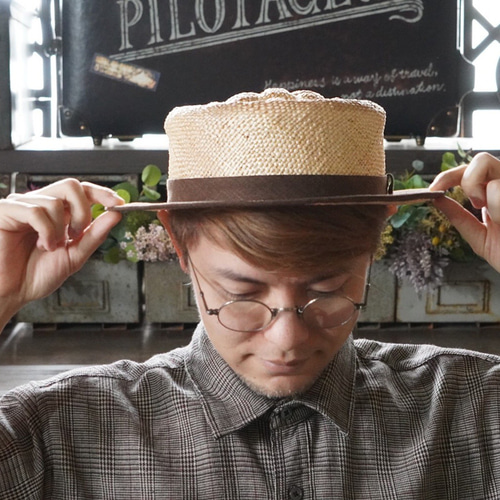 KENT BREAD HAT　アップルパイ麦わら帽子　カンカン帽 受注生産】麦わらアップルパイハット ハット KENT BREAD HAT 通販
