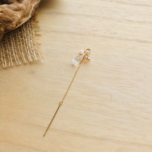 14kgf Y字ネックレスになるチャーム ペンダントトップ Cedar