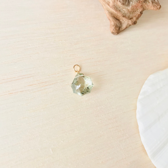 228 14kgf グリーンアメジストのチャーム 14kgf/Silver925 グリーンアメジストのカスタムチャーム