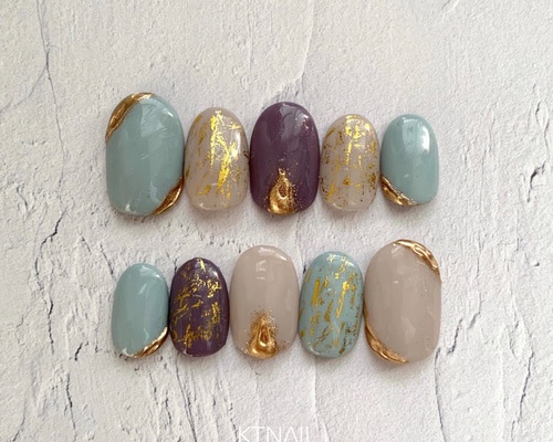 くすみカラー/ニュアンスネイル/秋冬ネイル ネイルチップ（つけ爪