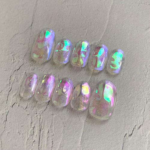 氷ネイル/うるうるネイル/ちゅるんネイル/オーロラネイル/韓国ネイル