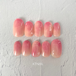 桃ニュアンス ネイルチップ ネイルチップ 桃ネイル ニュアンス - メルカリ