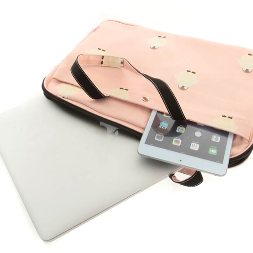 JIMWAG ピンク PCバッグ フリー 大人可愛いパソコンバッグ（ピンク×ペンギン）13.3インチ A4収納