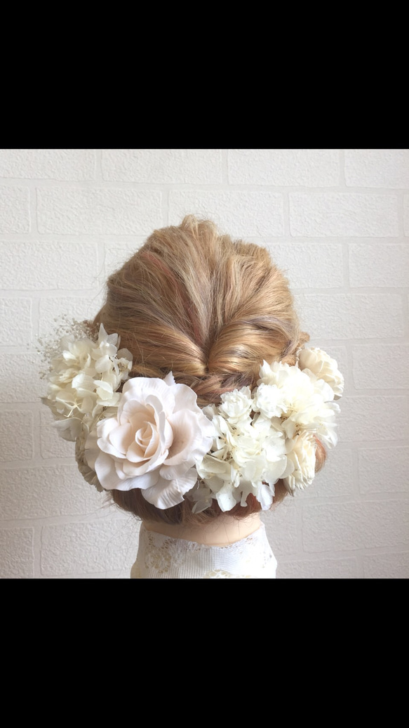 〜 バラの花嫁 〜 ヘッドドレス ウエディング 成人式 髪飾り 1枚目の画像