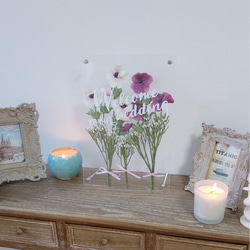 名前入れ A3 サイズ♪ アネモネ ウェルカムボード ♪ボタニカル ブーケ インテリア フラワーアート 4枚目の画像