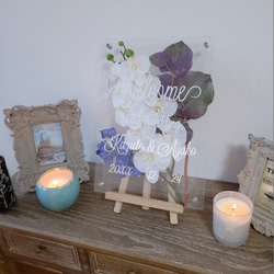 名前入れ A3 サイズ♪ アネモネ ウェルカムボード ♪ボタニカル ブーケ インテリア フラワーアート 5枚目の画像