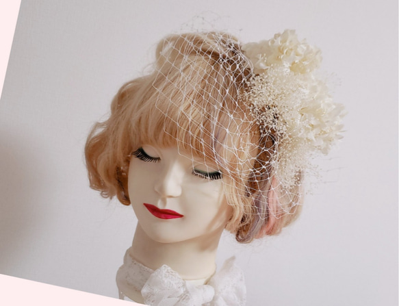 ＊ ネットチュール のみ ＊ ヘッドドレス 髪飾り チュール 結婚式 成人式 ヘアアクセ 七五三 3枚目の画像