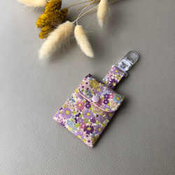 [ラッキーバッグをピンで留める]-咲くマーガレット（紫の花） 2枚目の画像