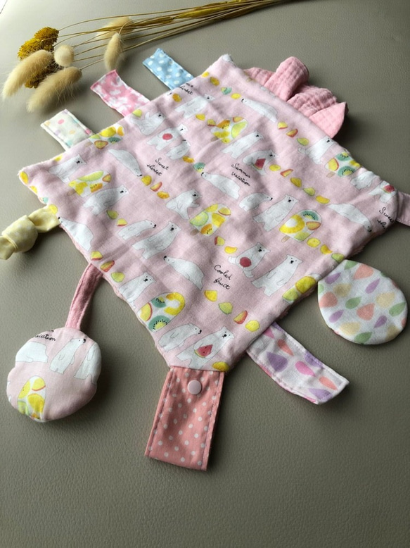 寶寶學習安撫巾－水果冰棒北極熊(粉紅色) 第1張的照片