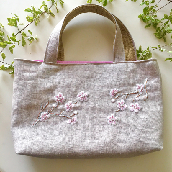 Sakura Sakura Sakura外出春季刺繡手提袋 第1張的照片