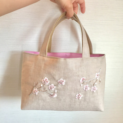 Sakura Sakura Sakura外出春季刺繡手提袋 第6張的照片