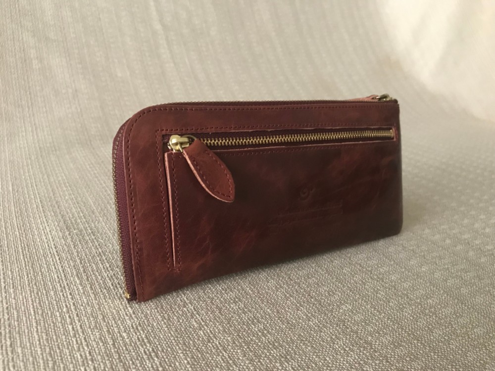 『自然にやさしい植物ﾀﾝﾆﾝなめし革♪L型ﾛﾝｸﾞ財布』＜oeillet（ｳｲｴ）＞red/10061-33