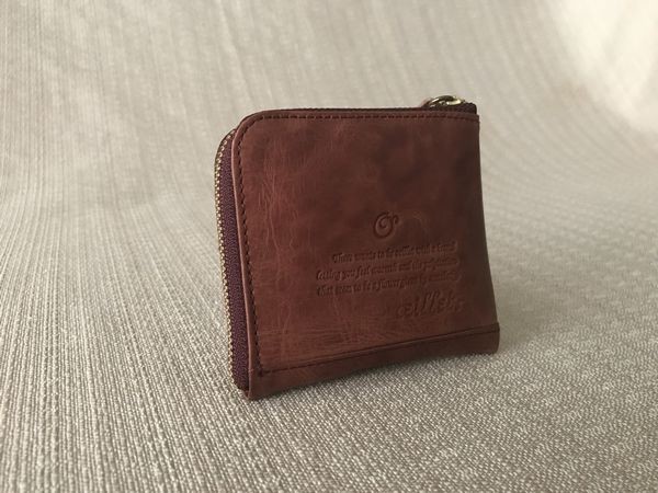 『自然にやさしい植物ﾀﾝﾆﾝなめし革♪L型ｼｮｰﾄ財布』＜oeillet（ｳｲｴ）＞red/10062-33