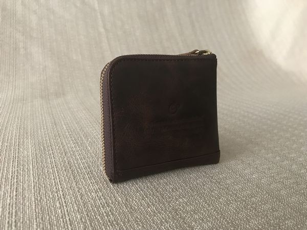 『自然にやさしい植物ﾀﾝﾆﾝなめし革♪L型ｼｮｰﾄ財布』＜oeillet（ｳｲｴ）＞choco/10062-35