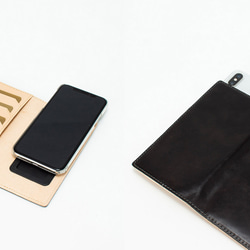 【刻印可】表情豊かなキップレザーのスマートフォンケース小　手帳型スライド式　レッド　バグッダ　MH1401 6枚目の画像
