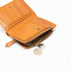 【刻印可】お札がすぐに取り出せる　ミドルサイズの二つ折り財布　ダークブラウン　ポーラ　MI0111 3枚目の画像
