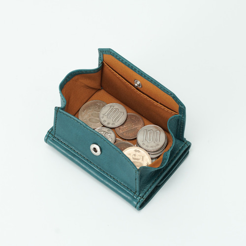 刻印可】カードが重ねて10枚入る、最小クラス三つ折りミニ財布 ヴァ