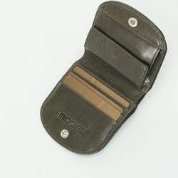 【刻印可】小さく、薄い、お尻ポケットに収めやすい　ミニヒップポケット革財布　ブラック　ヴァケッタルクス　MH1456 3枚目の画像