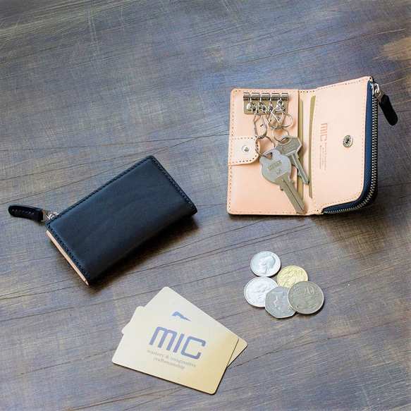 【刻印可】　鍵も小銭もICカードもこれ一つに。ペコス3wayファスナー小銭入れ付きキーケース 　MH1258 1枚目の画像