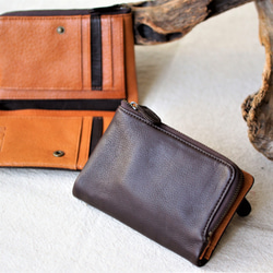 りす　ミドルウォレット　3層タイプ マチ　フラップ付き 刻印可】 フリーポケット充実！長財布並みの収納力を持つ柔らか