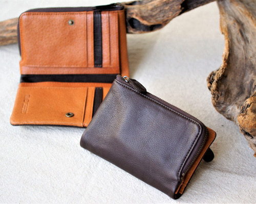 りす　ミドルウォレット　3層タイプ マチ　フラップ付き Middle Wallet- MW03 – 天神ワークス