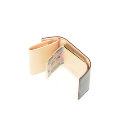 【刻印可】　手にすっぽり収まる　ボックス型小銭入れ付き三つ折りミニ財布　コードバン　 グリーン  MI0006 3枚目の画像