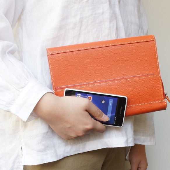 【刻印可】筆記用具も一緒に持ち歩ける　A５サイズ対応ノートカバー　エンボス　MH1275 8枚目の画像