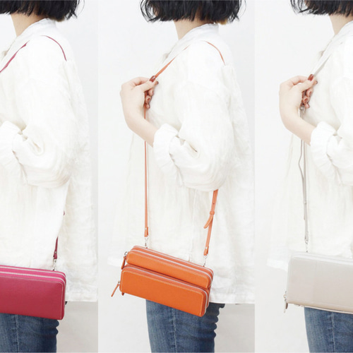 きょうMAMA 目玉付きたっぷりマチのショルダーポーチ&ストラップ