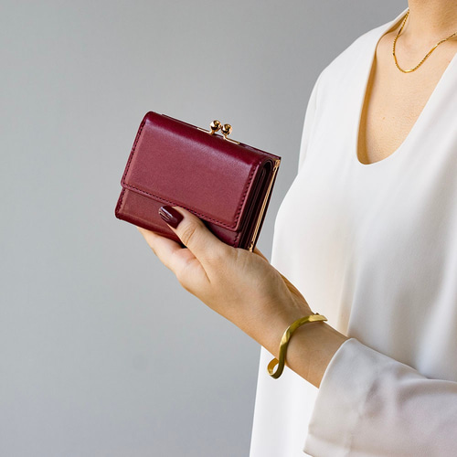 刻印可】手に収まるコンパクトなサイズ感 がま口ミニ財布 アリアナ