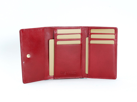 【刻印可】ミドルサイズで使いやすい！　がま口三つ折り財布　アリアナ　MI0057 お任せ