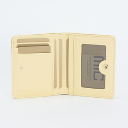 【刻印可】カードが11枚も収納できる二つ折りミニ財布　イエロー　パーム　 MH1333 2枚目の画像