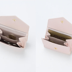 ＜完売＞【刻印可】 手のひらサイズの三つ折りミニ財布　ピンク　パーム　 MH1334 3枚目の画像