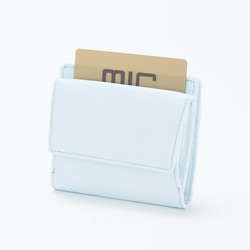 【刻印可】 コンパクトで見やすいボックス型小銭入れ付き二つ折り財布　スカイブルー　パーム　 MH1335 5枚目の画像