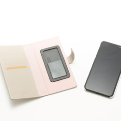 【刻印可】iPhoneXS　maxまで対応　スライド式手帳型スマートフォンケース大　オレンジ　エンボス　MH1312 5枚目の画像
