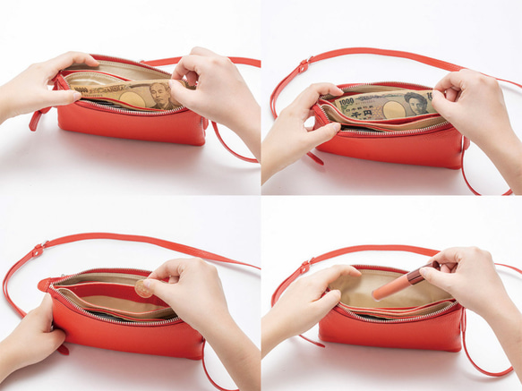 【3日以内発送】お金もスマホも入る、軽い素材のお財布ポシェット　ボルセッタ　MH1344 