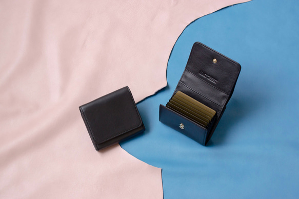 【刻印可】小銭、カードが見やすく取り出しやすい　がま口ジャバラミニ財布　ブラック　フェルモ　MH1376 2枚目の画像