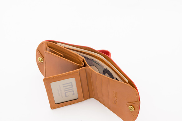 【刻印可】お尻ポケットにすっぽり収まる　ヒップポケット革財布 　レッド　 プエブロ　MH1381 4枚目の画像
