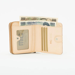 【刻印可】アンティーク調の風合いが特徴の大容量二つ折り財布！　ミニマルチウォレット　ブラック　バグッダ　MH1403 2枚目の画像