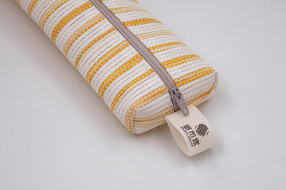 【紙布家】餐具袋大（黃白 ）紙線編織 ※不含餐具 第2張的照片