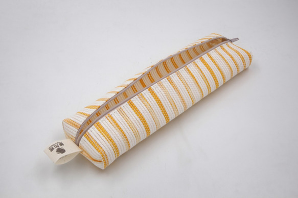 【紙布家】餐具袋大（黃白 ）紙線編織 ※不含餐具 第3張的照片