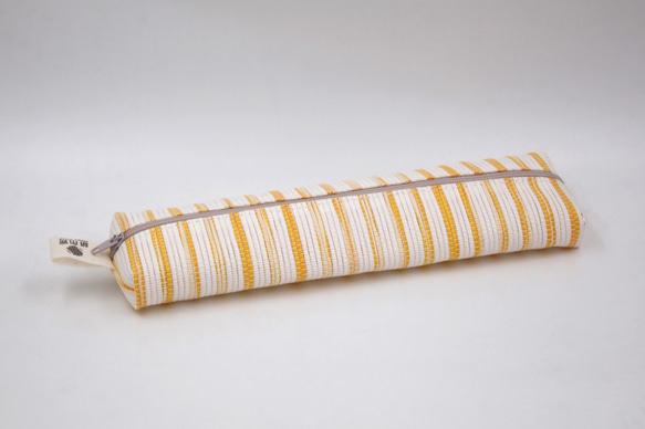 【紙布家】餐具袋大（黃白 ）紙線編織 ※不含餐具 第5張的照片