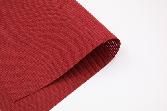 【紙布ホーム】ランチョンマット40×30cm（9赤）天然素材を紙糸で織ったもの 2枚目の画像