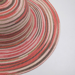 【紙布ホーム】ヨーロピアンスタイルウェーブハット（マゼンタ多色染め）紙糸織り 1枚目の画像