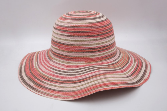 【紙布家】歐式波浪帽(洋紅多色染)紙線編織 第2張的照片